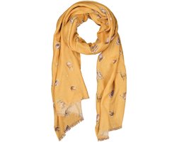 Wrendale Sjaal - 'Woodlanders' woodland animal honeycomb scarf