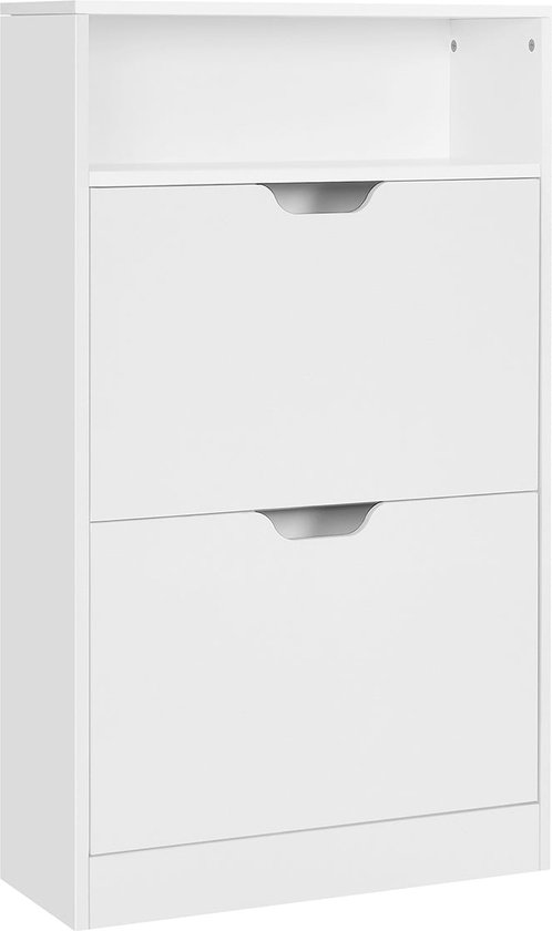 SoBuy Schoenenrek Schoenenkast met 2 Kleppen smal Schoencommode, 60 x 79 x 23 cm, Houtkleur, FSR137-N SoBuy Schoenenrek Schoenenkast met 2 Kleppen smal Schoencommode, 60 x 79 x 23 cm, Houtkleur, FSR137-N