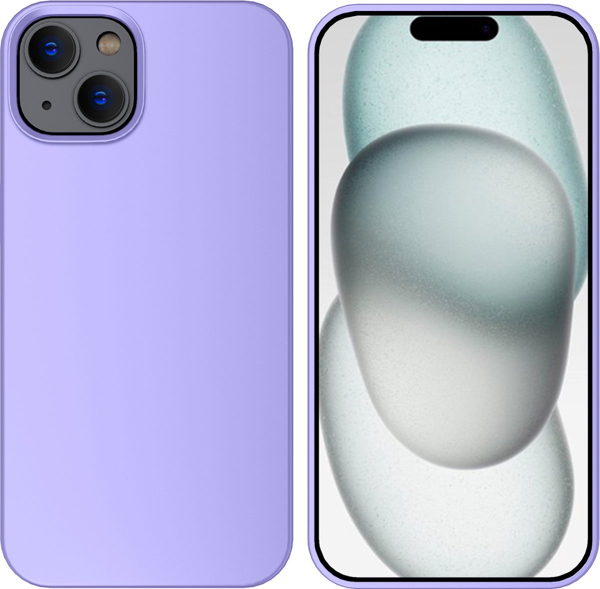 iMoshion ﻿Coque en silicone avec cordon pour iPhone 15 - Violet