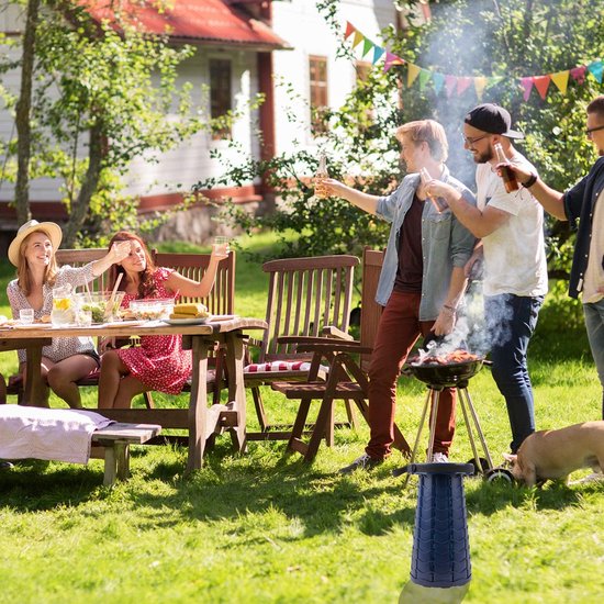 Draagbare Telescopische Kruk, Opvouwbare Plastic Kruk, Draagbare Opvouwbare Zitje voor Vissen BBQ Camping Tuinieren Indoor Keuken, Maximale Belasting: 150 kg, Marineblauw van Theezug — afbeelding 4