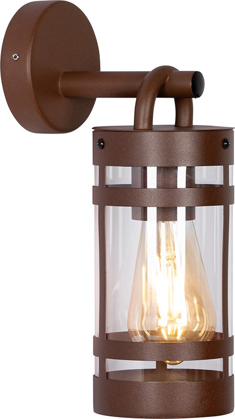 QAZQA ruben - Industriele Wandlamp voor buiten - 1 lichts - D 160 mm - Roestbruin - Industrieel - Buitenverlichting