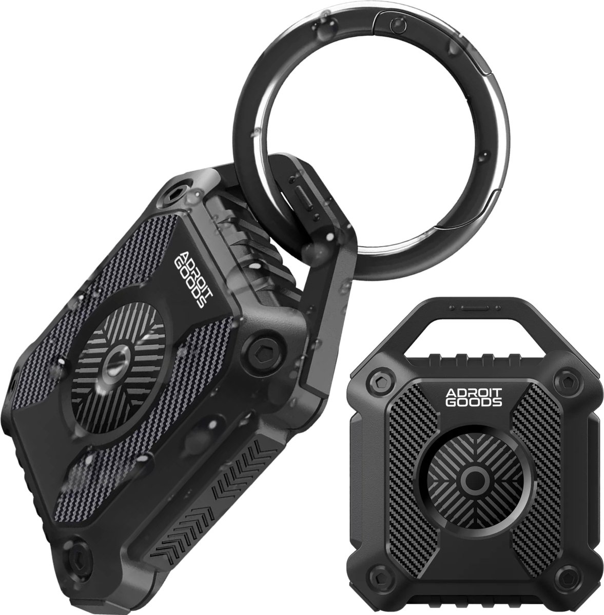 AdroitGoods Militaire Panzer Hoes – Geschikt voor Apple AirTag – Sleutelhanger Houder Case – Zwart