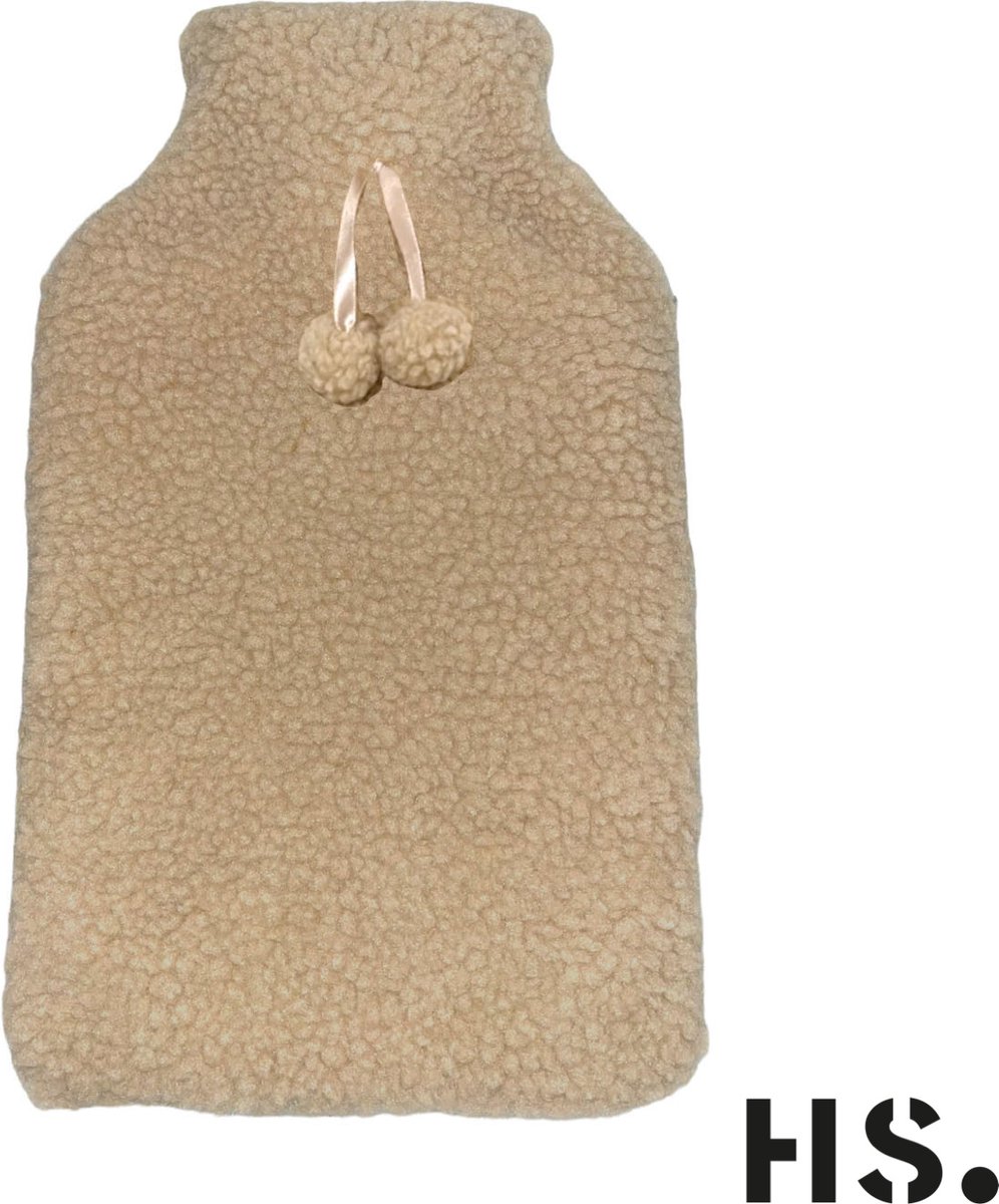 Goedkoopste Home Society - Kruik - Teddy stof - Deco Snugga - Beige bruin - 34x20x4cm