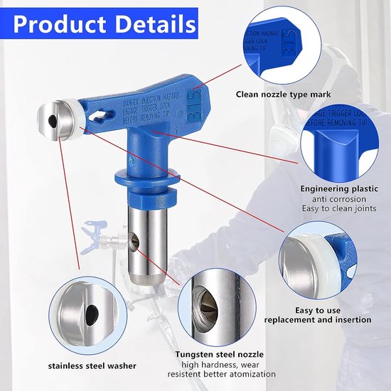 8 Stks Airless Verfsproeiers Set Omkeerbare Spuittips Airless Verfspuitmonden Tips Airless Spra