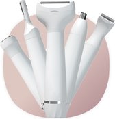 Smart-Tech® Ladyshave 5-in-1 - Ontharingsapparaat - Scheerapparaat - Oplaadbaar - Gezicht/Bikinilijn/Wenkbrauw/Neus/Oor - Trimmer - Wit