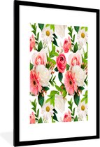 Cadre photo avec affiche - Fleurs - Motifs - Roses - 80x120 cm - Cadre pour affiche
