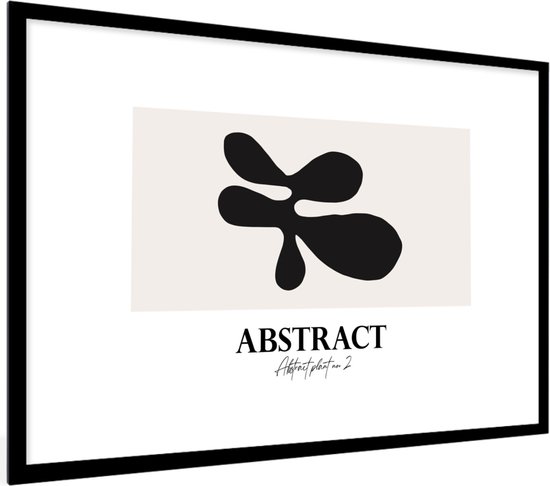 Cadre photo avec affiche - Zwart - Beige - Abstrait - 60x40 cm - Cadre pour affiche