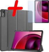 Hoesje Geschikt voor Lenovo Tab M10 5G Hoes Case Tablet Hoesje Tri-fold Met Screenprotector - Hoes Geschikt voor Lenovo Tab M10 5G Hoesje Hard Cover Bookcase Hoes - Grijs