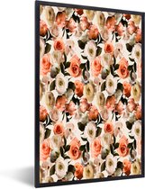 Fotolijst incl. Poster - Bloemen - Rozen - Kleuren - 80x120 cm - Posterlijst