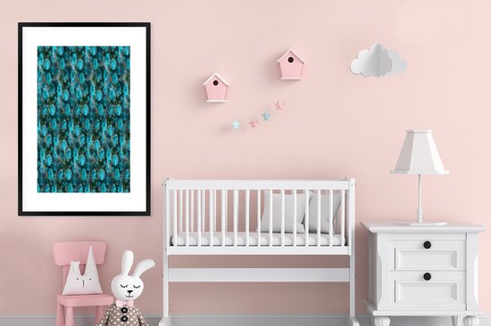 Cadre photo avec poster - Fleurs - Blauw - Roses - 80x120 cm - Cadre poster