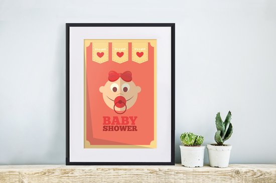Babyshower illustration d'un bébé avec la citation C'est une fille 30x40 cm - petit