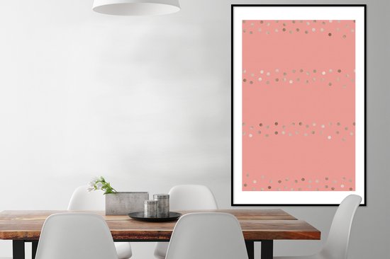 Luxe motif de pois argentés sur fond rose 80x120 cm