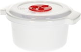 Plastic Forte Magnetronschaal - deksel/ventiel - 500 ml - wit - kunststof - BPA vrij