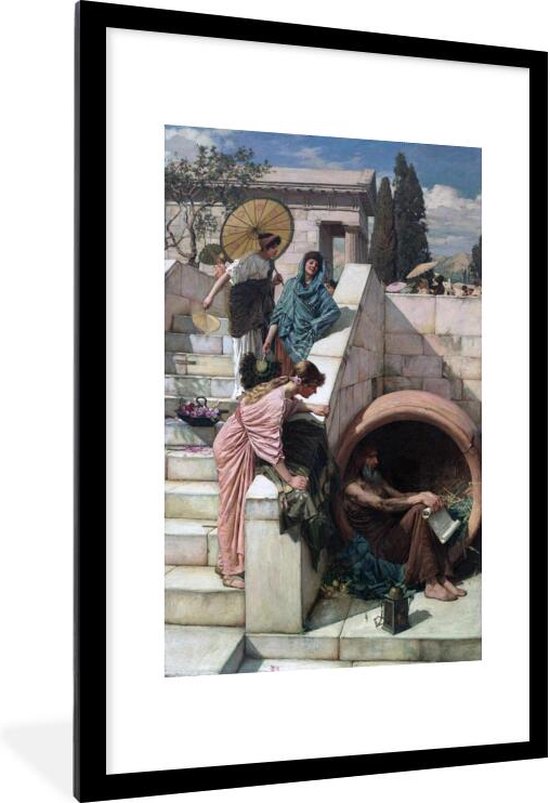 Cadre photo avec affiche - Diogène - peinture de John William Waterhouse - 60x90 cm - Cadre pour affiche