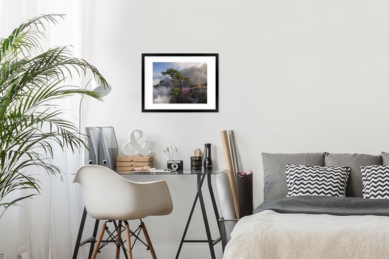 Cadre photo avec affiche - Fleurs - Violet - Arbre - 40x30 cm - Cadre pour affiche