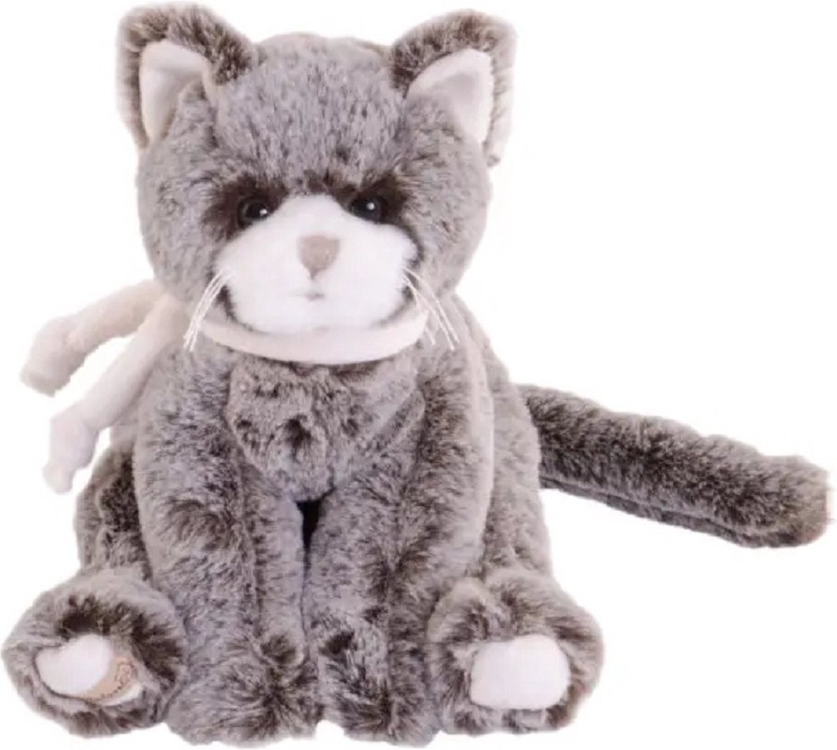 Bukowski pluche kat/poes knuffeldier - grijs - zittend - 25 cm - Luxe kwaliteit knuffels