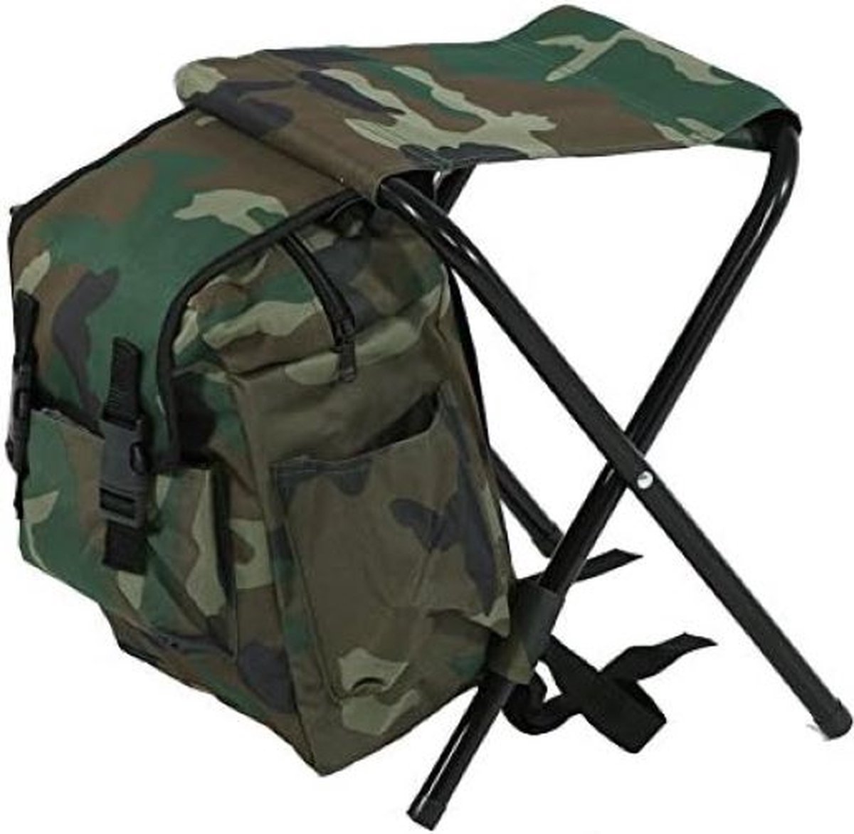 Outdoor stoel, Draagbare kruk/zitzak + tas voor vissen/camping/reizen, camouflage