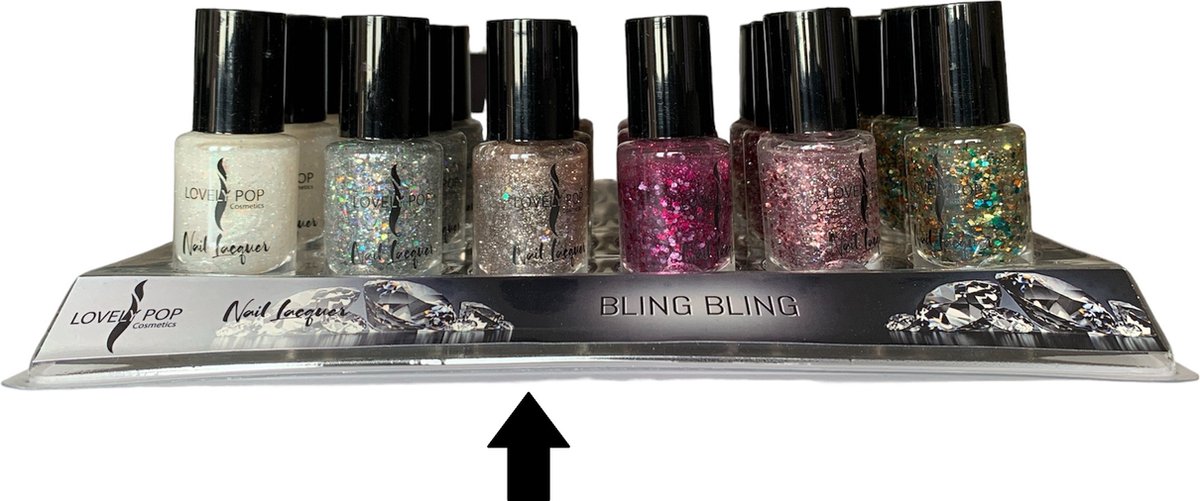 Goedkoopste Lovely Pop Cosmetics - Nagellak - Transparant met zilver multi gekleurde en zilver glitters - Nummer 24