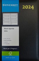 Ryam - Week agenda - 2024 - Efficiency kort - Zwart - Hardcover - A5 (13,5 x 21cm)
