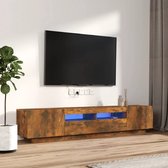 The Living Store Modern TV-meubel - Gerookt eiken - RGB LED-verlichting - 100 x 35 x 40cm