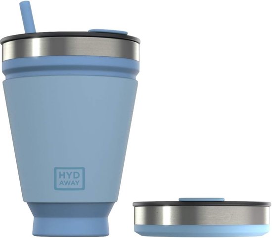 Gobelet Pliable En Silicone 473 Ml Avec Couvercle Et Paille - Réutilisable, Sans BPA - Pour Café, Smoothie, Camping, Randonnée