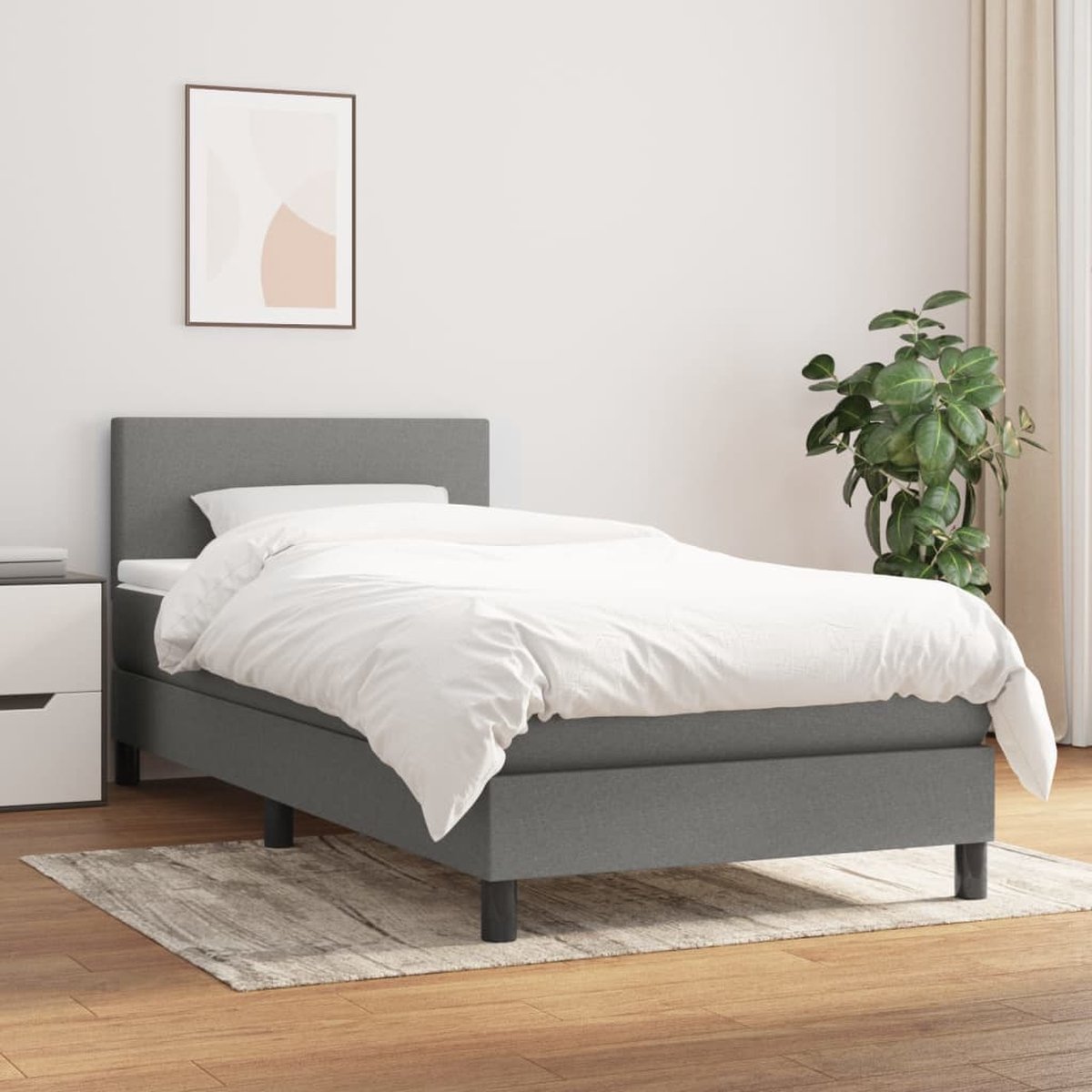 The Living Store Bed Donkergrijs 203 x 80 x 78 88 cm