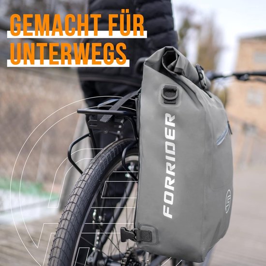 Forrider Sacoche de vélo 3 en 1 pour porte-bagages avec sac à dos, étanche,  27 litres,... | bol