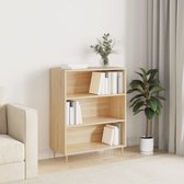 The Living Store Boekenkast - Sonoma Eiken - 69.5 x 32.5 x 90 cm - Stevig Hout - Metaal