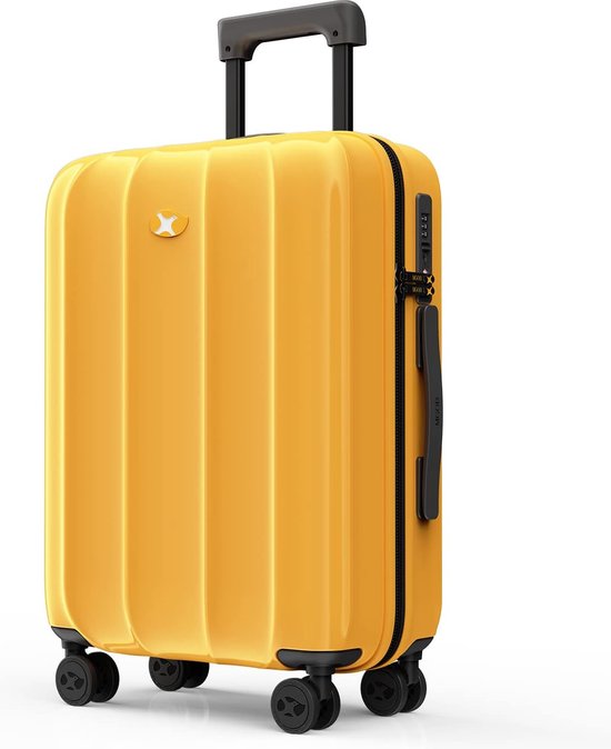 oranje, harde koffer handbagage