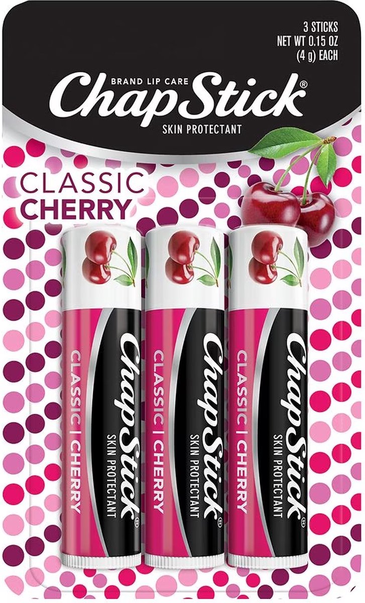 Goedkoopste ChapStick Lip Moisturizer Skin Protectant Lip Balm Tubes - Lippenbalsem - Cherry - Kersen