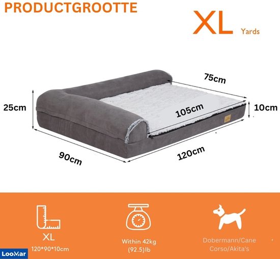 Hondenkussen Dog Cube Snout L 90x70x22 cm grijs kopen