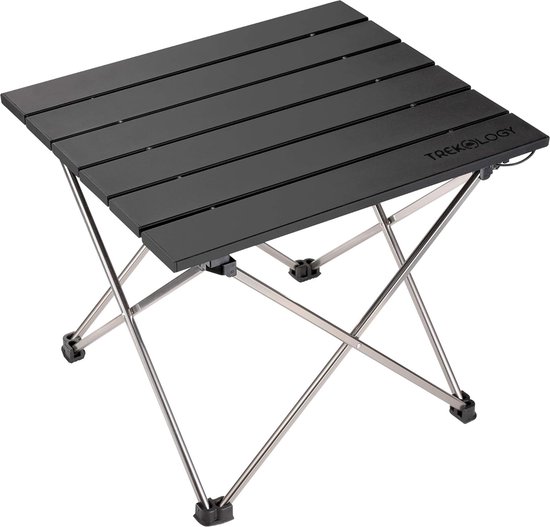 Table d'appoint de camping portable avec plateau en aluminium : table  pliable pratique