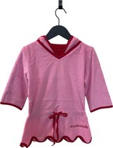 Ducksday - Poncho de bain - Robe de bain - robe d'été - tissu éponge - 98/104 - fille - rose - doublé