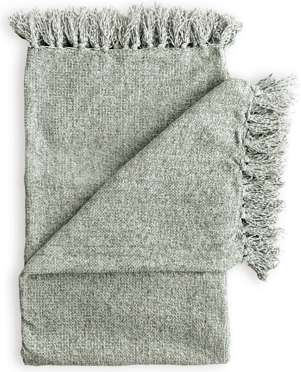 Zohome Plaid Ciniglia - Warme deken voor op de bank - Zacht - 140x200 - Groen