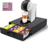 Dolce Gusto koffiecapsulehouder, capsulelade voor het bewaren van 20 capsules, capsule-opbergdoos van metaal voor huishoudelijk keukenkantoor maken 1 schoonmaakdoekje