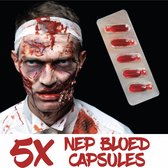 GetGlitterBaby® - Nepbloed Capsules / Vloeibaar Rood Bloed / Horror Halloween schmink / Make Up Nep Wond / Fake Blood Kunst Bloed - 5 Capsules