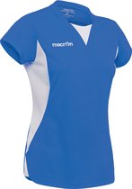 Macron Sportshirt/ T-shirt korte mouwen, blauw/wit, meisjes, maat 3XS