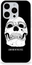 Silicone Case Geschikt voor iPhone 15 Pro Telefoonhoesje Skull Eyes