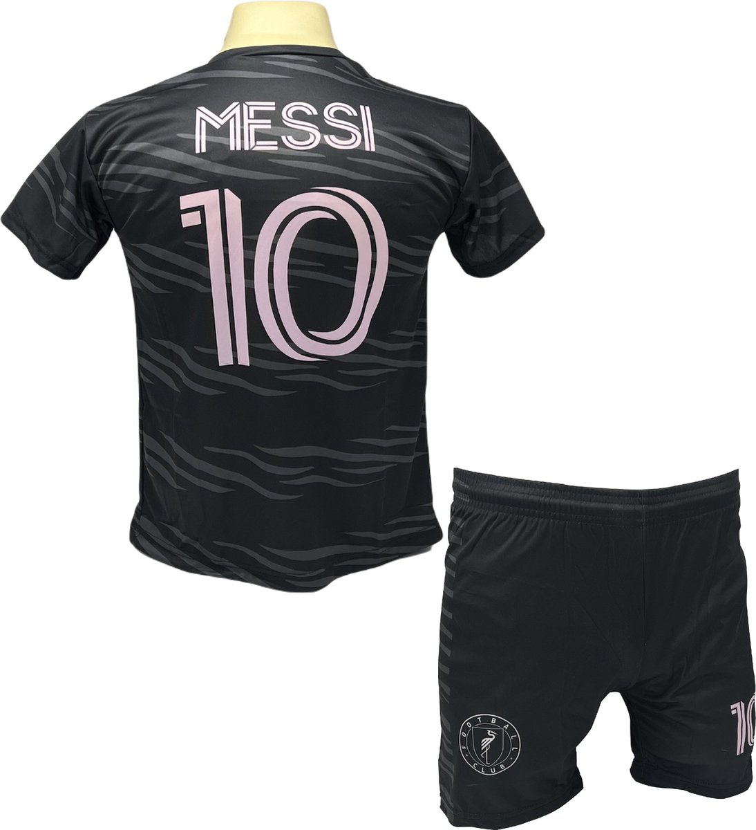 Messi Miami Voetbalshirt en Broekje Voetbaltenue Zwart - Inter Miami CF - Maat S (164)