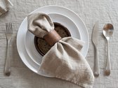 Linnen Label - Duurzaam 100% Europees gewassen linnen servetten - 2 stuks - 40 x 40 cm - Zand