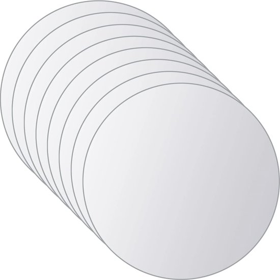 The Living Store Spiegeltegels - Set van 16 - Ronde - 15 cm diameter - Frameloos design