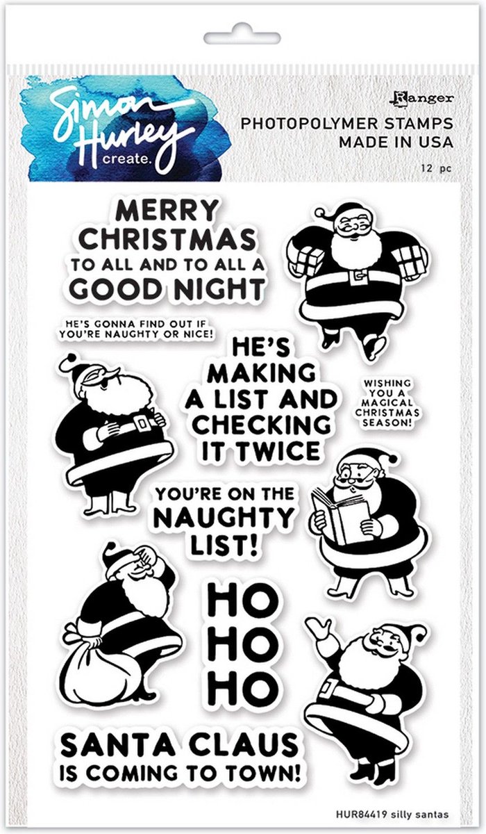 Ranger • Simon Hurley create. Clear Stamp Set Silly Santas 15,2x22,86cm