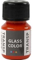 Glasverf - Porseleinverf - Verf Voor Porselein En Glas - Transparant - Oranje - Glass Color Transparant - Creotime - 30ml