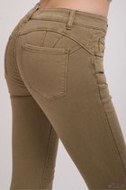 Pantalon Toxik3 skinny taille haute taille moyenne taupe