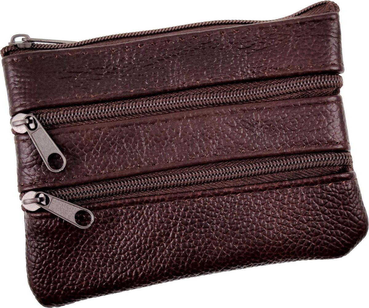 Sleuteletui Portemonnee Dames - Donkerbruin Leren - Autosleutel Etui Unisex - Sleuteltasje Heren