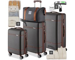 Tectake tectake® Kofferset - 13-delige Reisset - Koffers - Koffer set - Antraciet
