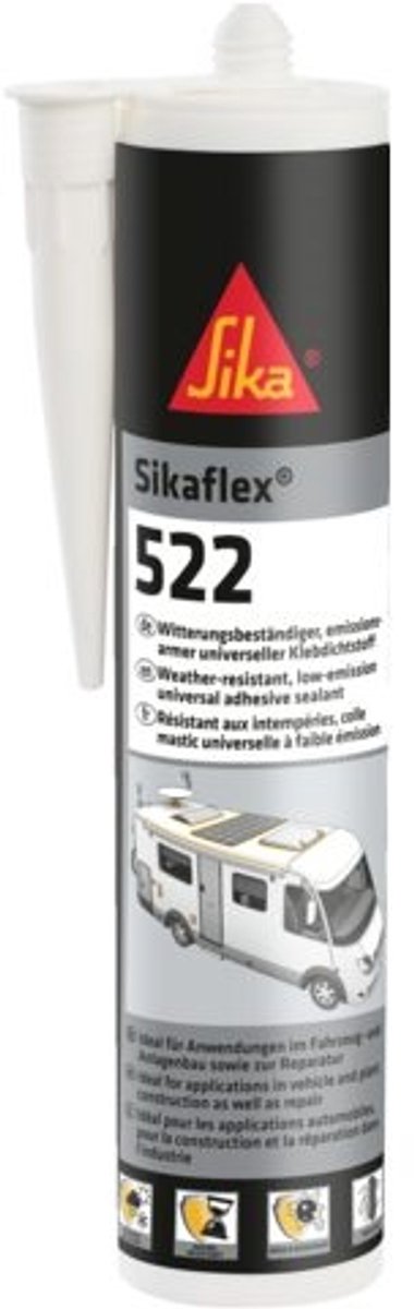 Sika Kleef- en afdichtmiddel Sikaflex-522 staalgrijs 300ml - 688360