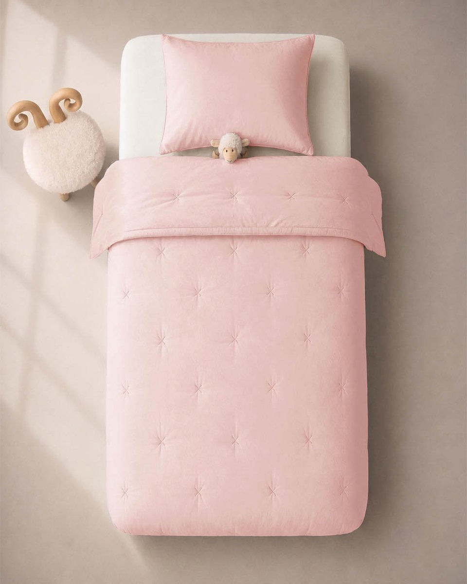 HOOMstyle Wasbaar dekbed zonder overtrek - Kids - 120x150cm - met 1 kussensloop - Potpourri Roze