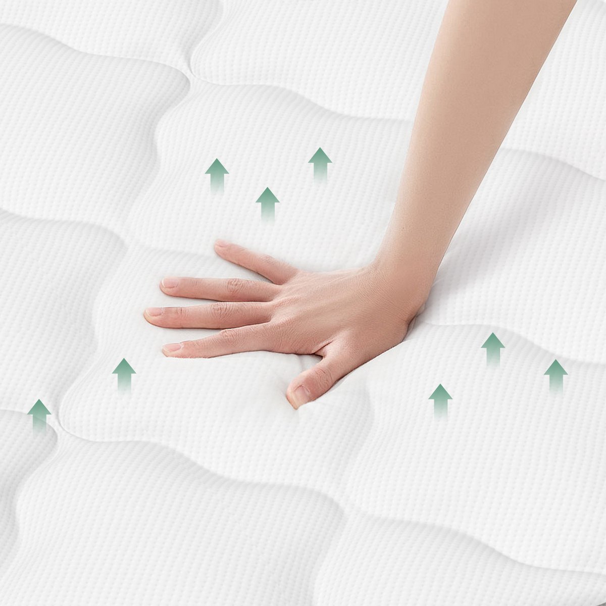 Saikefy Matras 90 x 200 cm - 22cm - Pocketvering Matras - 7-Zones - Orthopedisch - Afritsbaar en wasbaar hoeslaken - Anti-Allergie - Traagschuim - Gemiddelde Stevigheid — afbeelding 4