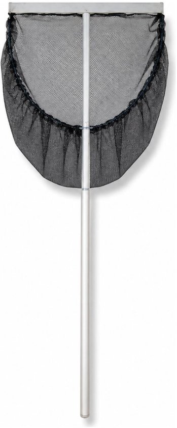 Fijnmazig zwart garnalennet met een aluminium steel.